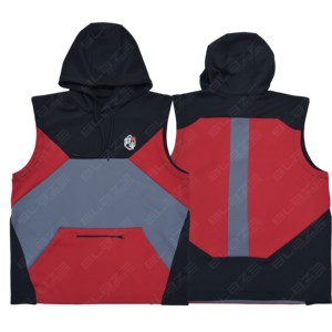 Camisetas sin mangas con capucha para hombre, sudaderas con capucha para gimnasio, camisetas de culturismo, sudaderas con capucha para hombre con bolsillo con cremallera y panel en contraste - Product Image 1