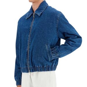 Veste en jean délavée bleu pâle pour hommes, personnalisable avec logo, style délavé à l'acide, vêtements d'extérieur en denim tendance, vente en gros - Product Image 2