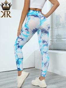 Leggings de yoga tricotés taille haute avec impression de logo personnalisé avec contrôle du ventre Leggings de fitness et de sport de grande taille pour femmes - Product Image 2
