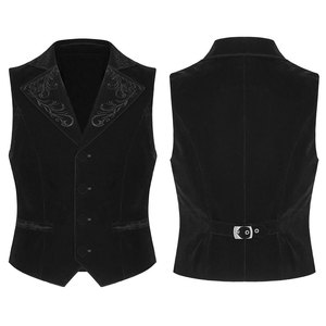 Gilet en velours noir pour homme, style gothique steampunk victorien, idéal pour mariage, vente en gros 2026 - Product Image 3