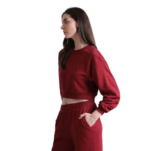 Ensemble de survêtement décontracté personnalisé avec logo OEM, sweat à capuche court et pantalon de jogging pour femme, ensemble deux pièces pour femme - Product Image 4