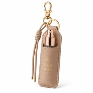Llavero Personalizado de Cuero PU con Soporte para Botella de Spray de 30 ml con Logotipo - Product Image 4