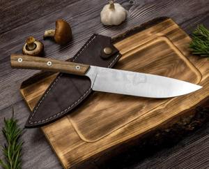 Cuchillo de Chef Artesanal de Acero de Damasco de 5 Pulgadas, Hoja de Acero al Carbono Superafilada, Mango de Madera, Cuchillo de Carnicero Desechable, Cuchillo de Cocina - Product Image 2