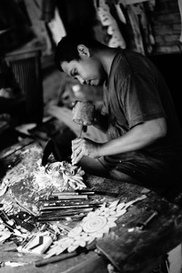 Nouveau cadre de lit de meuble en bois de teck et tête de lit ob avec deux tables de nuit sur le côté - Product Image 5