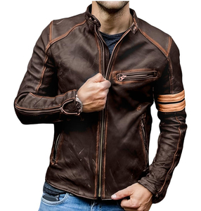 Comfortable Fit Men's <b>Winter</b> <b>Leather</b> <b>Jacket</b> with Stand Collar Premium Quality Customizable Colors & Logo Quick Dry & Breathable - Product Image 1