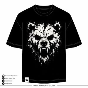 <b>Men's</b> <b>Black</b> T-Shirt Short Sleeve Bear Graphic Print O-Neck Casual Streetwear Design 100% Cotton Jersey T Shirt <b>For</b> Unisex - Product Image 5