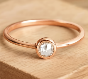 Anillo Solitario Minimalista de Oro Sólido 10K 14K 18K con Moissanita y Diamante Redondo Cultivado en Laboratorio con Certificación IGI, Venta al por Mayor - Product Image 3