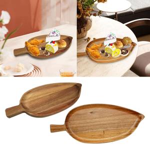 Bandejas de Madera Natural para Servir con Asas Acabadas, Diseño Moderno, Bandejas de Madera para Alimentos, Frutas y Bocadillos, No Tóxicas, Ecológicas y Duraderas - Product Image 6