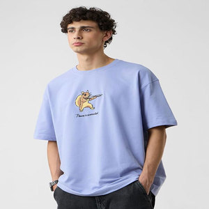 T-shirt d'été pour homme, blanc uni, 100% coton, coupe oversize, épaules tombantes, qualité supérieure, personnalisable - Product Image 4