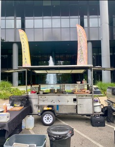 Food Trailer Concession Cart <b>BBQ</b> – Griddle, Steam <b>Table</b>, Fridge, Canopy Included - Product Image 2