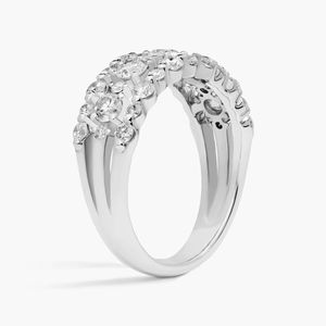 <b>Diamond</b> Three-Row Alternating Fashion <b>Ring</b> in White Gold - Product Image 1