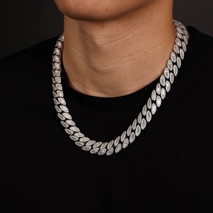 Luxury Marquise Cut Lab Grown Diamond <b>Statement</b> <b>Necklace</b> 925 Silver Women's Party Jewelry Plant Pattern Channel Setting - Product Image 2