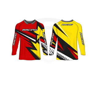 Maillot de motocross personnalisé, respirant, coupe-vent, confortable, imprimé, anti-UV, séchage rapide, vêtements de sport unisexes pour la course - Product Image 1