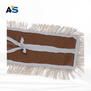 A&S Durable 5x40 White Dust <b>Mop</b> with Synthetic Cotton Fibers Cut-End Design and Brown Backing for Multi-Floor Cleaning - Product Image 1