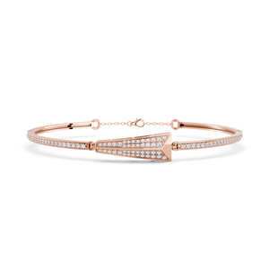 สร้อยข้อมือเพชรทรงลูกศร ZOTA JEWEL ทองคำชมพู 14K สำหรับผู้หญิง ดีไซน์หรูหรา ประดับเพชรทรงเหลี่ยมเจียระไนแบบ Channel Setting ได้รับการรับรองจาก IGI - Product Image 1