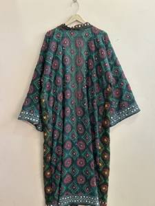 Hand Embroidered Long Boho Kimono Robe <b>Bridesmaid</b> Gift Women <b>Cover</b> <b>Up</b> - Product Image 6