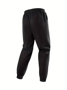 Ensemble survêtement polaire pour homme, col montant zippé, couleur unie, avec pantalon de jogging, tenue de sport décontractée - Product Image 3