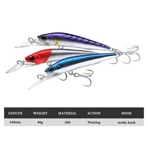 Leurre de pêche artificiel dur de 140 mm 40 g, leurre de pêche à la traîne, minnow, plongée profonde, minnows ABS flottants, leurre de pêche pour le carangue, le maquereau - Product Image 2