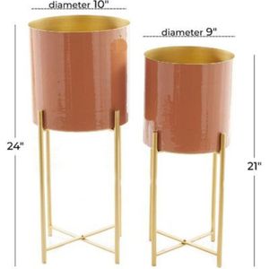 Modern Luxury Gold Metal Plant <b>Stand</b> Indoor Decorative Iron Flower Pot Nordic Dual Tone Ombre Blue Planter for Home Garden Decor - Product Image 5