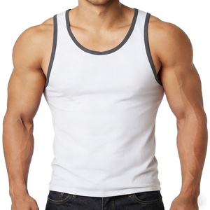 MILIENZ SPORTS APPAREL Camiseta sin mangas para hombre con bloques de color, cuello alto, transpirable, de punto, 100% algodón, formal, estampado de leopardo, azul, ODM - Product Image 2