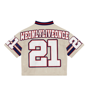 Custom OEM/ODM Cheap Jersey <b>Men</b> 100% Polyester Boxy V-Neck Tee Quick Dry Short Sleeve Boxy Jerseys Screen Print Mesh Jersey - Product Image 2