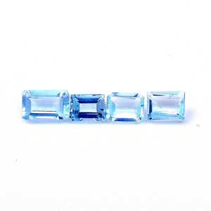 Lot en gros de pierres précieuses naturelles en aquamarine, taille octogonale, facettées, calibrées, 5x7 mm, pour la fabrication de bijoux - Product Image 2
