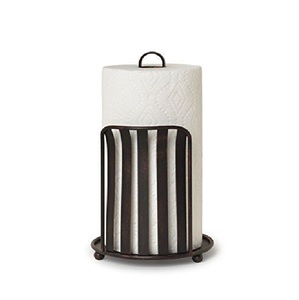 Hot Selling Classic <b>Black</b> Powder Coated <b>Paper</b> Towel Holder with Sturdy Round Base Countertop Napkin Stand - Product Image 1