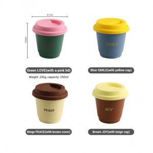 250ml Colorful <b>Ceramic</b> <b>Cup</b> Portable Coffee Mug with Lid for Office Use - Product Image 5