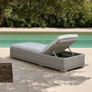 Modern PE Rattan Sun Lounger with Reclining <b>Back</b> <b>Cushion</b>-Eco-Friendly Durable Outdoor Furniture for Hotel Villa & Apartment Use - Product Image 1