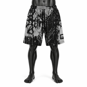 Shorts de bain imprimés pour hommes ESMA, sublimation, séchage rapide, taille élastique, décontractés, motif noir et blanc - Product Image 5