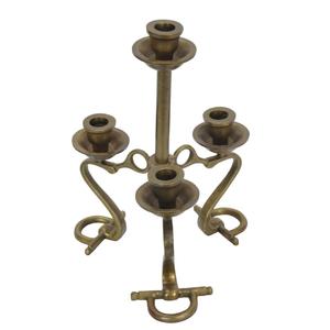 Décoration de mariage : Nouveau Candelabre Antique en Laiton, Style Mors de Cheval, Support de Bougie Métallique pour Centre de Table - Product Image 1