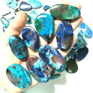 Cabujón de piedras preciosas sueltas de Shattuckita Natural, colores de pavo real azul y verde, tamaños multiforma, 20mm, 9mm, 14mm, joyería de calidad AAAAA - Product Image 4