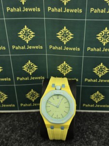 Montre à quartz sportive de luxe unisexe, bracelet en silicone jaune, boîtier rond, cadran numérique, 41 mm, résistante à l'eau 3 BAR - Product Image 5