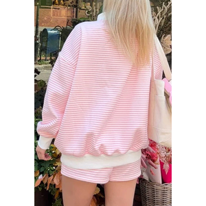 เสื้อสเวตเชิ้ตผู้หญิงทรงโอเวอร์ไซส์ ลายทาง แขนยาว คอเต่า ทรงหลวม ไหล่ตก ผ้าถัก คอตตอน สำหรับฤดูหนาว สวมใส่สบายๆ - Product Image 6