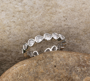 Anillo Romántico de Plata de Ley 925 con Engaste de Circonita Cúbica en Forma de Corazón, Regalo de Boda y Aniversario para Mujer - Product Image 1