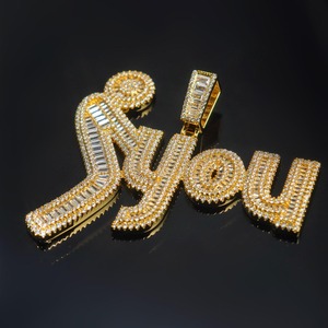 Joyería Hip Hop Personalizada de Fabricante, Colgante de Diamantes F You, Accesorios de Plata S925 con Incrustaciones de Moissanita para Hombre - Product Image 2