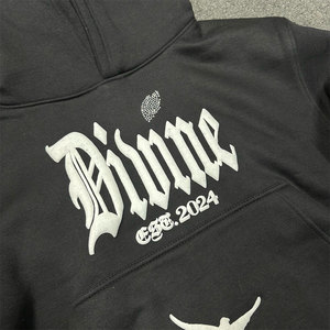 Sweat à capuche épais de haute qualité 100 % coton pour homme, avec logo personnalisé, fermeture éclair intégrale, en molleton bouclette, style pull-over - Product Image 4
