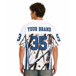 เสื้อเจอร์ซีย์ตาข่ายลายพรางต้นไม้ สไตล์สตรีทแวร์ฤดูร้อน สำหรับทุกเพศ สามารถสั่งทำชื่อและหมายเลขได้ ทรงบ็อกซี่ฟิตแบบครอป เสื้อฟุตบอลอเมริกันสไตล์เรโทร - Product Image 2