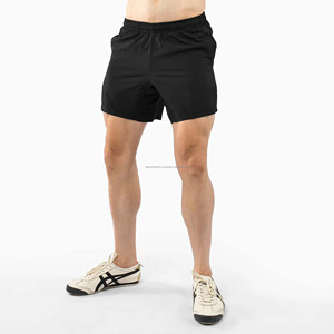 Shorts de sport unisexes respirants en maille solide, taille mi-haute, haute qualité, extensible dans les quatre sens, écologiques, légers, antibactériens, anti-humidité - Product Image 4