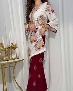 Thread And Sequence Work Georgette <b>Kurti</b> With Embroidery Butta Work Georgette Pant And Pearl Moti Work Dupatta Set - Product Image 4