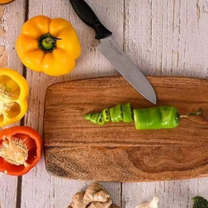 Planche à découper en bois à long manche, épaisse et durable, compatible couteaux, finition lisse, idéale pour couper, servir et préparer - Product Image 5