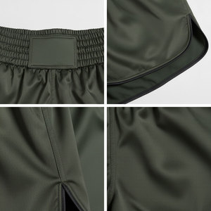 Shorts de sport pour femmes en satin, taille élastique large, passepoil contrastant, fabrication OEM personnalisée, vêtements de sport en gros - Product Image 5