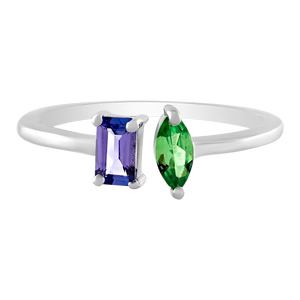 แหวนแทนซาไนต์และซาโวเรต์เงินแท้ 92.5 รุ่น KLSR-11440 - Product Image 1