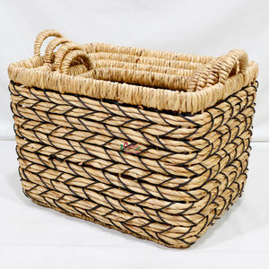 Eco-Friendly Water Hyacinth Set of Woven Basket , Sustainable Decorative Storage For Home Organization - Product Image 1