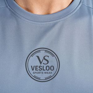 T-shirt de sport gris à manches tombantes pour homme, coupe oversize, en coton, pour entraînement, fitness, musculation, vêtements de sport amples - Product Image 5