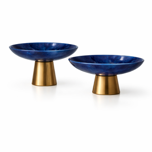 Hermosos Cuencos Decorativos de Mármol Turquesa con Base Dorada, Elegantes Cuencos Centrales para Decoración del Hogar, para Sala de Estar y Comedor - Product Image 6