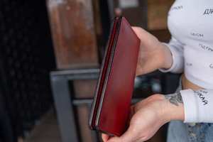 Portefeuille de voyage unisexe en cuir véritable vintage antivol LWM-0077, facile à transporter, fermeture ouverte, longueur longue, mini porte-monnaie pour femmes et hommes - Product Image 4