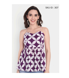 Blusa Elegante sin Mangas con Estampado Floral para Mujer, Ligera, Cómoda, Informal, para Verano, Picnic, Fiesta, Eventos al Aire Libre, Uso Diario, 100% - Product Image 1