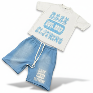 CONOCE IMPEX: Conjunto de Camiseta y Pantalones Cortos con Estampado Gráfico Acid Wash, Estilo Urbano Holgado, Mezcla de Algodón, Ropa de Verano - Product Image 4