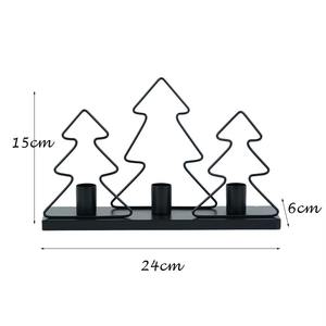 Support de Bougie en Bois Noir Élégant pour Arbre de Noël, Décoration Festive pour Célébrations et Cadeaux de Fêtes - Product Image 3